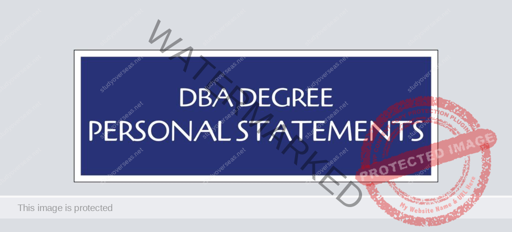 DBA Degree Personal Statement Examples